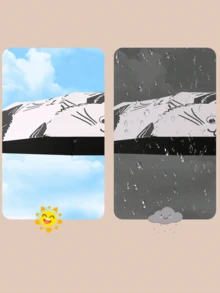 1把全自动雨伞，可爱卡通猫咪图案，防雨防晒两用，旅行必备 - 彩色 - 查看 6