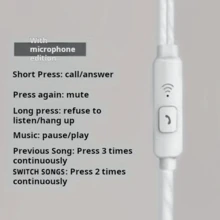 C 型有线耳机，3.5 毫米插孔圆形插头，USB C 耳塞，音频耳机电子通话和音乐低音立体声入耳式耳机耳机兼容 iPad/PC - 白色 - 查看 5