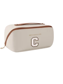 Premium PU Travel Makeup Bag, Embroidered A-Z Letters On Towel, Large Capacity Multi-Layer Makeup Bag, Zipper Pocket, Multi-Functional Waterproof Portable Travel Organizer Bag, Makeup Brush Set, Cosmetics Storage, Travel Accessories Makeup Bag, Toiletry Bag, Unisex - Multicolor - View 21