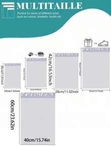 10/20/30/40/50个装耐用白色快递袋 - 加厚、防水、防撕裂塑料邮寄袋，粘合牢固，适用于服装包装和小企业运输