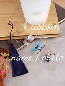 1 pieza Marcapáginas de acrílico transparente personalizado con borla - Accesorio de libro hecho a mano con flores personalizadas, regalo único para lectores - Para amantes de los libros - Regalo de Navidad - Regalo perfecto para mamá, Marcapáginas de acrílico con nombre personalizado, Marcapáginas con foto personalizada, Regalo para lectores, Marcapáginas de acrílico con borla, Marcapáginas con foto de mascota personalizada, Regalo de marcapáginas, Elemento imprescindible para volver a la escuela, Regalo de graduación - Multicolor - Ver 7