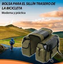 Bolsa de viaje universal para motocicletas, bicicletas y scooters. Apta para motocicletas, ciclomotores y scooters. Bolsa lateral. Bolsa de viaje universal para motocicletas o scooters. Bolsa lateral para motocicletas. Bolsa de viaje impermeable para motocicletas. Bolsa de equipaje portátil. Accesorios universales para motocicletas. - Verde Oliva - Ver 4