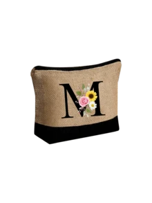 Personalized Floral Letter Linen Canvas Tote Bag Set, A-Z Letter Large Capacity Tote Bag With Matching Small Pouch, Suitable For Carrying Daily Essentials, Groceries, Travel Items, For Women, Fashion Lovers, Personalization Enthusiasts, Great For Daily Use, Shopping, Beach Travel, Adding Fashionable Personalized Accent To Outfits, Christmas/New Year Gift - Multicolor - View 32