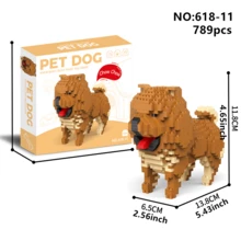 1 件卡通积木动物狗（松狮犬/斗牛犬/贵宾犬/猎犬/腊肠犬/斗牛犬/杜宾犬/猎犬）宠物伴侣 DIY 创意和教育积木玩具，生日礼物房间装饰，法国斗牛犬，狗玩具，积木，法国斗牛犬，积木，杜宾犬 - 彩色 - 查看 20
