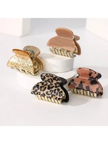 2 chiếc kẹp tóc màu ngẫu nhiên, dài 4cm, thích hợp dùng hàng ngày, kẹp càng cua, phụ kiện tóc mùa đông, mùa hè, đi biển hoặc đi nghỉ mát. - Nhiều màu - Xem 6