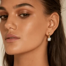 Ladies' Earrings, Elegant Earrings, Christmas Jewelry, Ladies' Christmas Jewelry, Thanksgiving Earrings, Crystal Earrings, Diamond Studded Earrings, A Mixed And Matched Diamond Studded Earring Designed With High Transparency Crystal Stone, Is An Economical Gift For Girlfriends/Seniors On Valentine's Day/Christmas/Thanksgiving, - Vàng - Xem 2