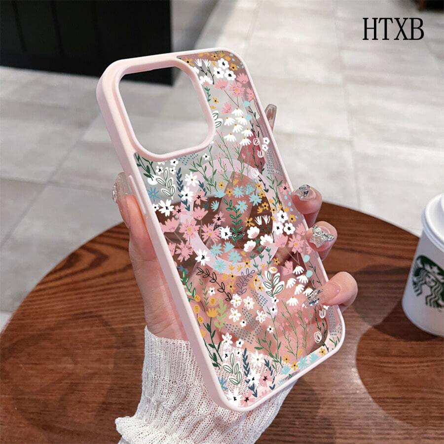 Colorful Small Florals This MagSafe Magnetic Phone Case, Compatible With IPhone 17/Air/16/15/14/13/12 Pro/11/XS Plus Max/ S22/S23/S24/S26, Features A Stylish And  Pattern Design. Available In A Variety Of Colors, This Classic, Shockproof Hybrid Case Makes  Gift For Friends And Family For Halloween, Christmas, And Thanksgiving. - Hồng - Xem 1