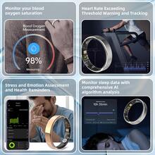 Lightweight & Comfortable Smart Ring, Gesture Sensing Remote Control, Slim Bezel Design, Support Multiple Sports Modes, Real-Time Activity Tracking, IP68 Waterproof, Camera Control, Unisex - Black - View 8