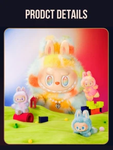 Pop Mart Labubu Monster "Rock Universe" "High Energy"-serien 37 cm stor plyschdocka, levereras med pärlhalsband och gör-det-själv-tillbehör, söt regnbågspastell estetisk samlarkonstdocka, begränsad upplaga jätteplysch, lämplig för heminredning, sovrumssoffa, perfekt present till samlare, söta fans, generation Z-ungdomar, flickor och kvinnor - Multifärgad - Visa 6