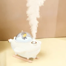 Humidificador rosa y blanco con forma de avión. - Humidificador ultrasónico de vapor frío con funcionamiento silencioso y apagado automático. Ideal para dormitorios, escritorios, oficinas, guarderías y decoración del hogar. - Blanco - Ver 7