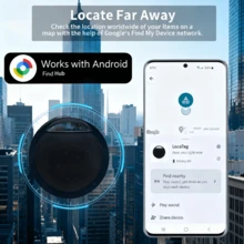 RSH Inteligentny lokalizator Air Tracker dla systemu Android, kompatybilny z aplikacją Android Find Center (wymagany system Android 9 lub nowszy), globalny inteligentny lokalizator antyzaginieniowy do kluczy i bagażu, ochrona prywatności, wymienna bateria, prezent świąteczny - Czarne - Zobacz 3