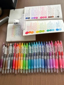 0.5毫米彩色签名笔，适用于书写、绘画、办公、会议、笔记、书法、高亮标记和返校用品 - 彩色 - 查看 6