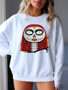 Nightmare Before Christmas Sugar Skulls Print 11x17 Movie Style Poster Sweatshirt - trắng - Xem 1