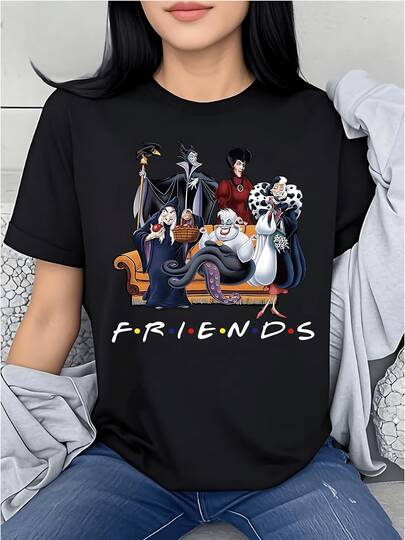 Playera de mujer de algodón puro con estampado artístico divertido, estilo casual moderno, cuello redondo, manga corta, diseño creativo y cómodo para uso diario