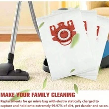 1/3/8/12个装 3D 吸尘袋，3D Airclean GN 真空吸尘器袋，兼容 Miele Classic C1、Complete C1、Complete C2、Complete C3、S227、S240、S270、S400、S2、S5、S8 系列卧式吸尘器 - 彩色 - 查看 9