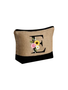 Personalized Floral Letter Linen Canvas Tote Bag Set, A-Z Letter Large Capacity Tote Bag With Matching Small Pouch, Suitable For Carrying Daily Essentials, Groceries, Travel Items, For Women, Fashion Lovers, Personalization Enthusiasts, Great For Daily Use, Shopping, Beach Travel, Adding Fashionable Personalized Accent To Outfits, Christmas/New Year Gift - Multicolor - View 49