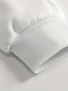 女士时尚秋冬连帽套头衫，柔软舒适的保暖衬里上衣 - 白色 - 查看 5