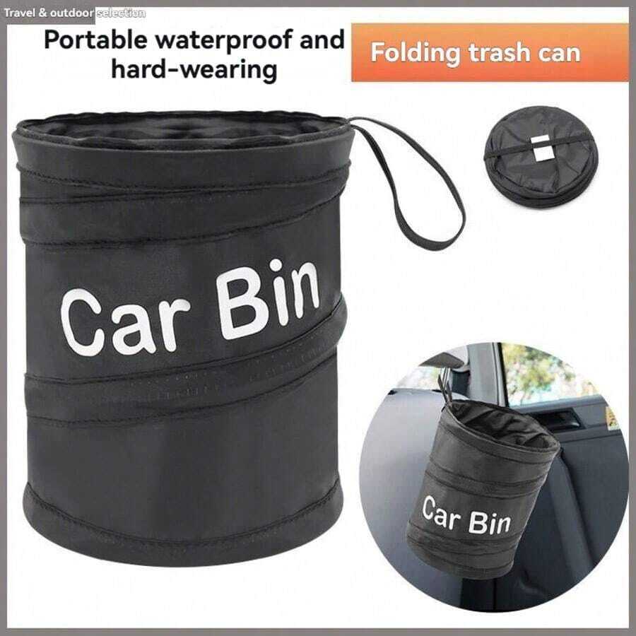 Foldable Multifunctional Hanging Car Trash Can, Made Of Double Oxford Cloth Material, Easy To Operate, Comes With A Hanging Hanging Bag, Car Storage Bin, Backrest Storage Bag, Car Interior Hanging Large Capacity Car Trash Can - Convenient Garbage Container And Seat Back Storage Bag - Car Interior Accessories, Car Companion, Men's Gift. - Multicolor - View 1