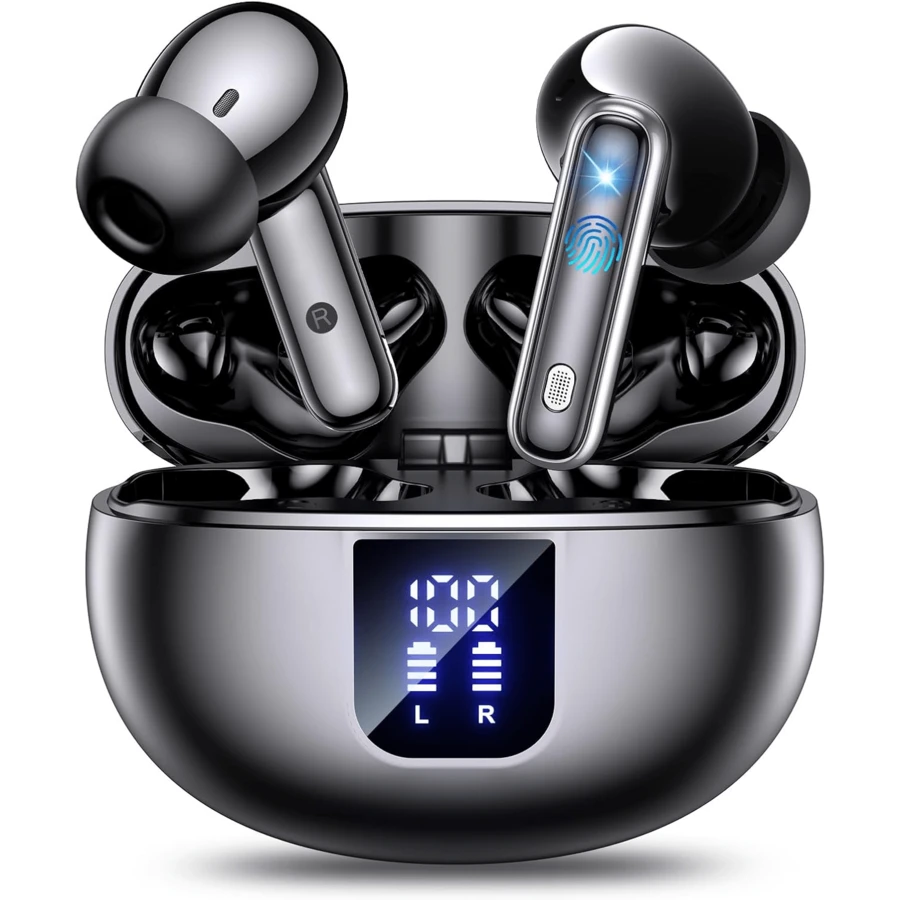 AI Translation Earphones Wireless Earbuds ANC&ENC With 144 Languages Real-Time TranslationBT 5.4 Earphones In Ear Transparency Mode Ear Buds With Dual Noise Cancelling Mic, Deep Bass Stereo Sound,LED Display Wireless Headphones,Suitable For All Smartphones Connection-Perfect For Running And Exercise, Business, Music, And Phone