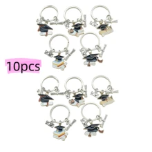 5个毕业主题黑金钥匙扣，2025亚克力钥匙扣毕业派对礼物，毕业帽图案钥匙扣吊坠，包包吊坠，毕业季派对纪念品，毕业礼物毕业礼物，钥匙扣吊坠，派对礼物 - 彩色 - 查看 13