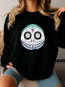Nightmare Before Christmas Sugar Skulls Print 24x36 Movie Style Poster Sweatshirt - màu đen - Xem 1