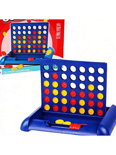 1 Set Juego de mesa portátil 3D 4 en Raya y Tres en Raya, juego de mesa, multijugador, adecuado para entretenimiento grupal, puede ser un regalo