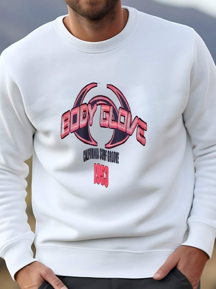 Mens Rare!! Body Glove California Surf Spellout Pullover Jumper Sweatshirt Sweatshirt - 白色 - 查看 1