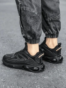 Tenis Cómodos Antideslizantes Transpirables Zapatillas ,Tenis Blancos, Tenis Hombres , Zapatillas deportivas de malla para hombres,Antideslizantes y Duraderos, Zapatos para correr al aire libre para hombres. Zapatos Casuales con Suela Gruesa Negra, Zapatos Cómodos para correr al aire Libre - Oro negro - Ver 10