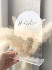 Personalized Jewelry Display Stand, Jewelry Rack, Girls Room Decor, Earring Holder, Acrylic Earring Rack, Jewelry Storage Box, Earring Organizer, Suitable As Gift For Family And Friends, Christmas, Valentine's Day, Halloween, Anniversary, Birthday