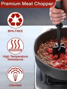 Manual Meat Shredder & Pulverizer - Heat-Resistant Polypropylene Hamburger Shredder With Non-Stick Surface, Ergonomic Handle & Dual Interchangeable Blades For Beef, Turkey, BBQ, Stovetop Use, Kitchen Gadgets | Sleek Kitchen Tool | Durable Kitchenware, Chicken Shredder - Multicolor - View 4