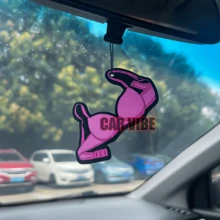 Cute Pink Bra Design, Car Air Freshener Pendant - Cartoon Underwear Style For Rearview Mirror, Vent Clip, Home & Office Decor, Creative Design, Idea Gifts For Friend - Multicolor - View 3