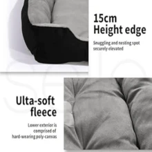 Pet Bed Dog Cat Calming Beds Warm Soft Plush Washable Cushion Navy L, Dog Bed With NonSlip Bottom And PP Cotton, Lar...