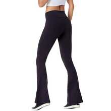 Women's Leggings, Flare Style, Thick Spandex Fabric, Ballerina Style, High Waist, Bell Bottom, Butt-Lifting Effect - 黑色 - 查看 4