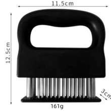 1pc/2pcs Stainless Steel 48-Needle Meat Tenderizer, Kitchen Tool, Boxed Packaging - Black - View 4