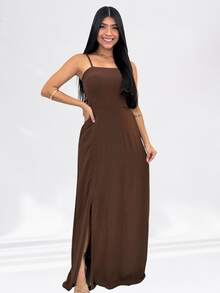 Women's Dress For Parties And Events, Weddings, Day And Night Ceremonies, Bridal Showers, Civil Ceremonies, Christenings, Baptisms, Gender Reveal Parties, And Engagements. - 鏽棕色 - 查看 6