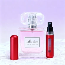 1PC Women's Perfume Spray With Free Portable Perfume Refill Bottle, Perfume Sweet Body Spray 45ml Pink Penoy And Apricot Fruit Sicilian Orange Perfume Long-Lasting Spray, Perfect For Mother's Day, Birthday Party, Wedding, Summer Vacation Beach Outdoor Sports Christmas Gift. - 花卉印花 - 查看 1