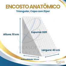 Kit 2 Triangular Backrest Pillow For Resting And Reading With Zippered Cover - 白色 - 查看 4