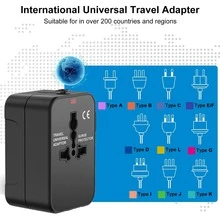 1pc/2pcs Universal Travel Adapter, Dual USB Ports, 110V-240V Input, EU/US/UK/AU Plugs, Surge Protection, Suitable For Over 150 Countries, Essential For Business Trip And Travel - View 4