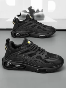 Tenis Cómodos Antideslizantes Transpirables Zapatillas ,Tenis Blancos, Tenis Hombres , Zapatillas deportivas de malla para hombres,Antideslizantes y Duraderos, Zapatos para correr al aire libre para hombres. Zapatos Casuales con Suela Gruesa Negra, Zapatos Cómodos para correr al aire Libre - Oro negro - Ver 2