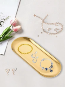 1 pieza Bandeja de joyería creativa irregular, material de resina, regalo de fiesta, bendición de cumpleaños, suministros para fiestas, regalo para novio o novia, bandeja de joyería, decoración del hogar, adorno colgante, bandeja decorativa, bandejas decorativas (sin contacto con alimentos), bandeja de mármol blanco, bandeja de mármol para el hogar, bandeja de mármol redonda, bandeja redonda, bandeja de accesorios, bandeja de decoración del hogar, bandeja para novio/novia - Multicolor - Ver 14