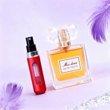 1PC Women's Perfume Sweet Body Spray With 5ml Self-Pump Perfume Bottle, Pink Penoy And Apricot Fruit Sicilian Orange Perfume Long-Lasting Spray, Perfect For Mother's Day, Birthday Party, Wedding, Summer Vacation Beach Outdoor Sports Christmas Gift. - 黃色 - 查看 4