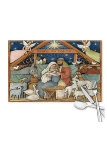 1 Tấm lót đĩa Giáng sinh, Bàn ăn gia đình mùa đông, Tấm lót bàn chịu nhiệt và cách nhiệt, Trang trí đêm Giáng sinh - Nhiều màu - Xem 3