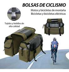 Bolsa de viaje universal para motocicletas, bicicletas y scooters. Apta para motocicletas, ciclomotores y scooters. Bolsa lateral. Bolsa de viaje universal para motocicletas o scooters. Bolsa lateral para motocicletas. Bolsa de viaje impermeable para motocicletas. Bolsa de equipaje portátil. Accesorios universales para motocicletas. - Verde Oliva - Ver 5