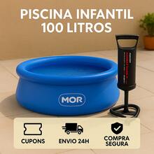 Piscina Mor 1000 Litros Inflável + Bomba de Encher Intex Com  3 Bicos - Multicolorido - Visão 1