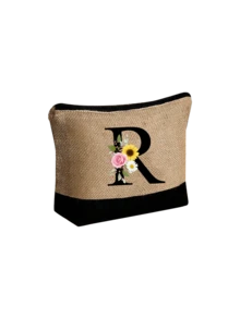 Personalized Floral Letter Linen Canvas Tote Bag Set, A-Z Letter Large Capacity Tote Bag With Matching Small Pouch, Suitable For Carrying Daily Essentials, Groceries, Travel Items, For Women, Fashion Lovers, Personalization Enthusiasts, Great For Daily Use, Shopping, Beach Travel, Adding Fashionable Personalized Accent To Outfits, Christmas/New Year Gift - Multicolor - View 21