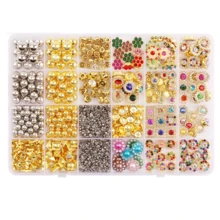 Pearl Handmade Beading Embellishment Tool Kit, Pearl Rivet Fixing Machine, DIY Handmade Pearl Inlay Machine, Includes Beads, Rivets, Screws, Tweezers, Wrench, Tray, Suitable For DIY Crafts, Jewelry Making