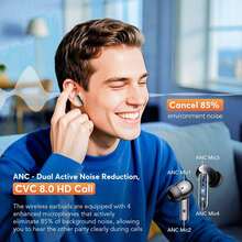 AI Translation Earphones Wireless Earbuds ANC&ENC With 144 Languages Real-Time TranslationBT 5.4 Earphones In Ear Transparency Mode Ear Buds With Dual Noise Cancelling Mic, Deep Bass Stereo Sound,LED Display Wireless Headphones,Suitable For All Smartphones Connection-Perfect For Running And Exercise, Business, Music, And Phone - Black - View 6