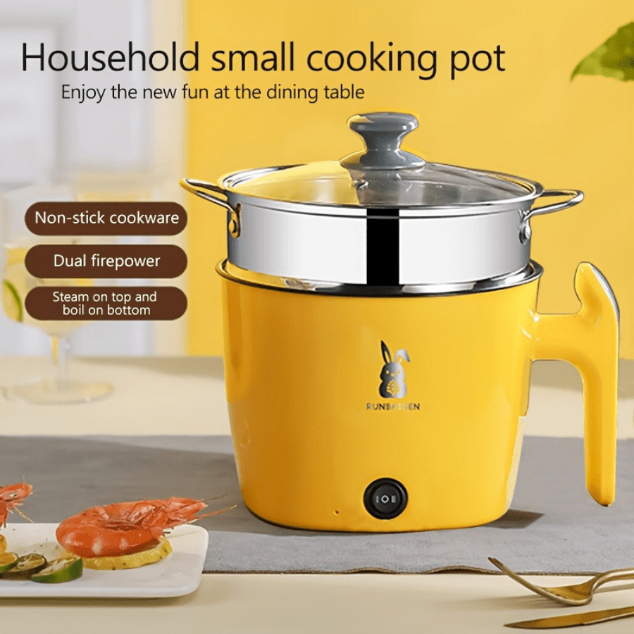 Nồi cơm điện mini, nồi chống dính di động, nấu nhanh, công suất điều chỉnh được, phù hợp cho ký túc xá, vật dụng thiết yếu cho nhà bếp.