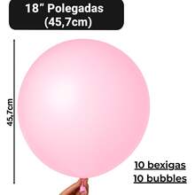 Bubble 18 Inch Kit (10 + 10 Balloons) 18 Inch Latex Party Decoration - Rose - View 2