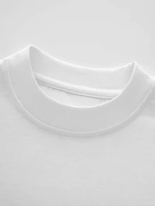 Camiseta café con gatos estilo cute, Camiseta casual de manga corta de algodón puro y suave, 220 gramos por metro cuadrado - Blanco - Ver 3